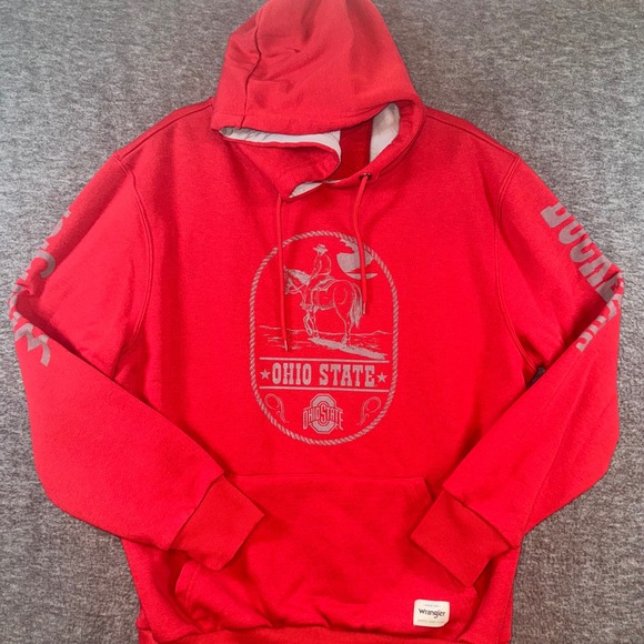 Ohio State Buckeyes Wrangler Cowboy Red Hooded Pullover Sweatshirt XL - Picture 1 of 8